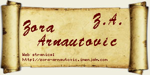 Zora Arnautović vizit kartica